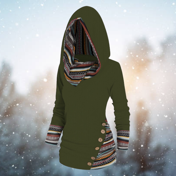 Heatech | Tribal-Hoodie mit stylischem Ethno-Muster