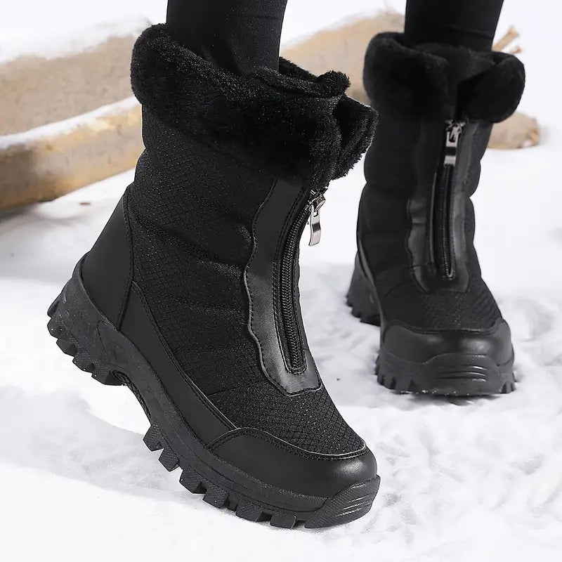 Crux | Damen Fleecegefütterte Winterstiefel mit Frontreißverschluss