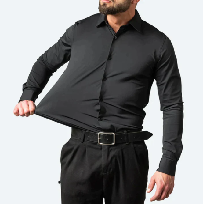 Relaxus | Hugo Superstretch Hemd für Männer | Extrem bequemes Stretch-Shirt
