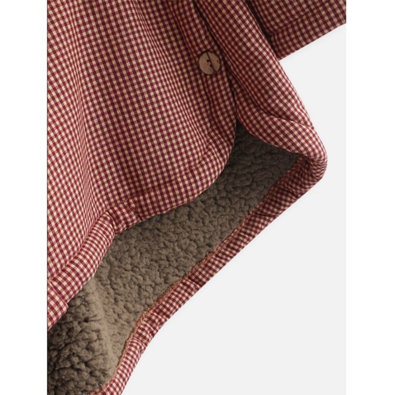 Arcticora | Damen Jacke im Plaid-Design mit Fleece-Innenfutter, Kapuze und Knopfverschluss