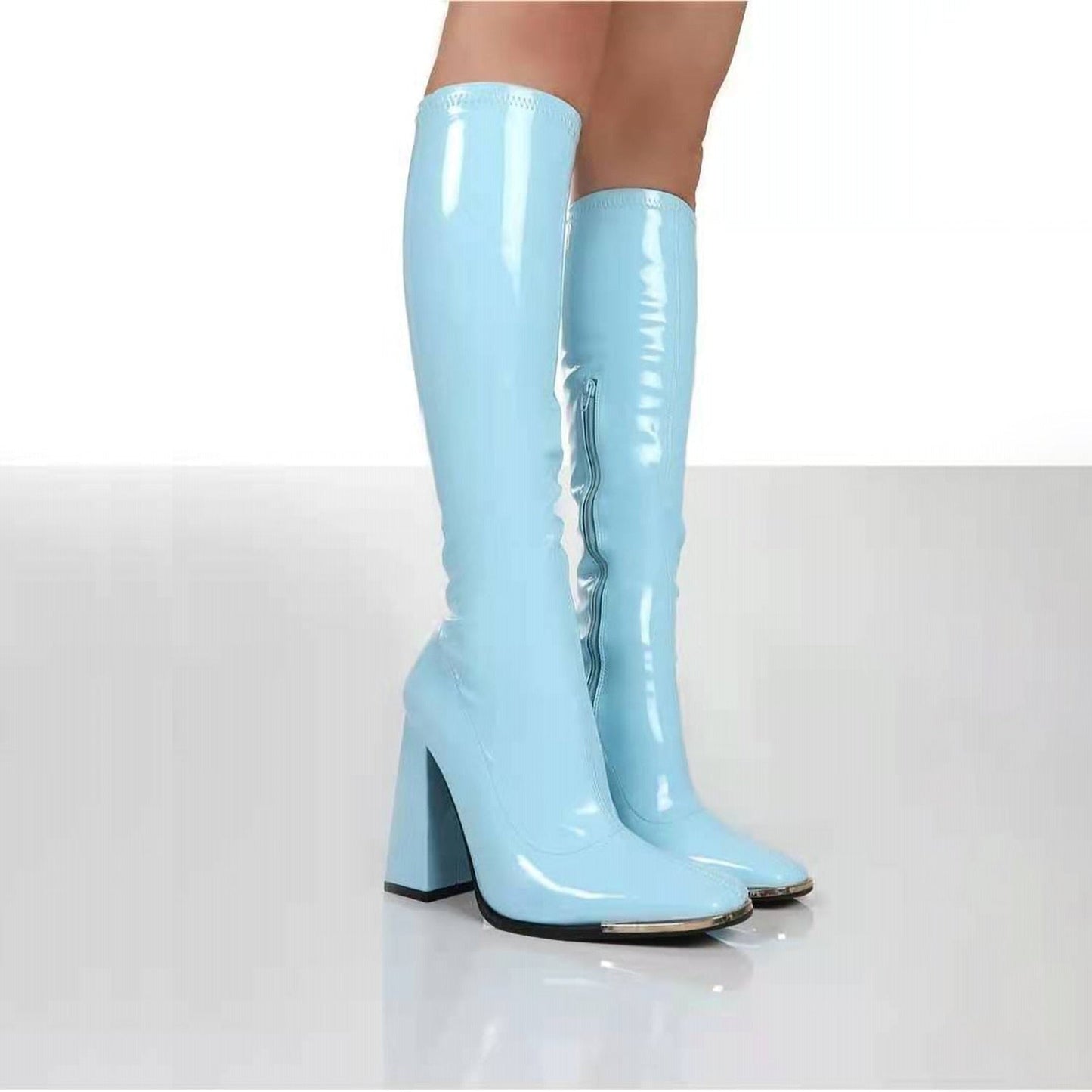 Crenzia | Elegante Lackstiefel mit Hochwertigem Absatz für Stilvolle Auftritte