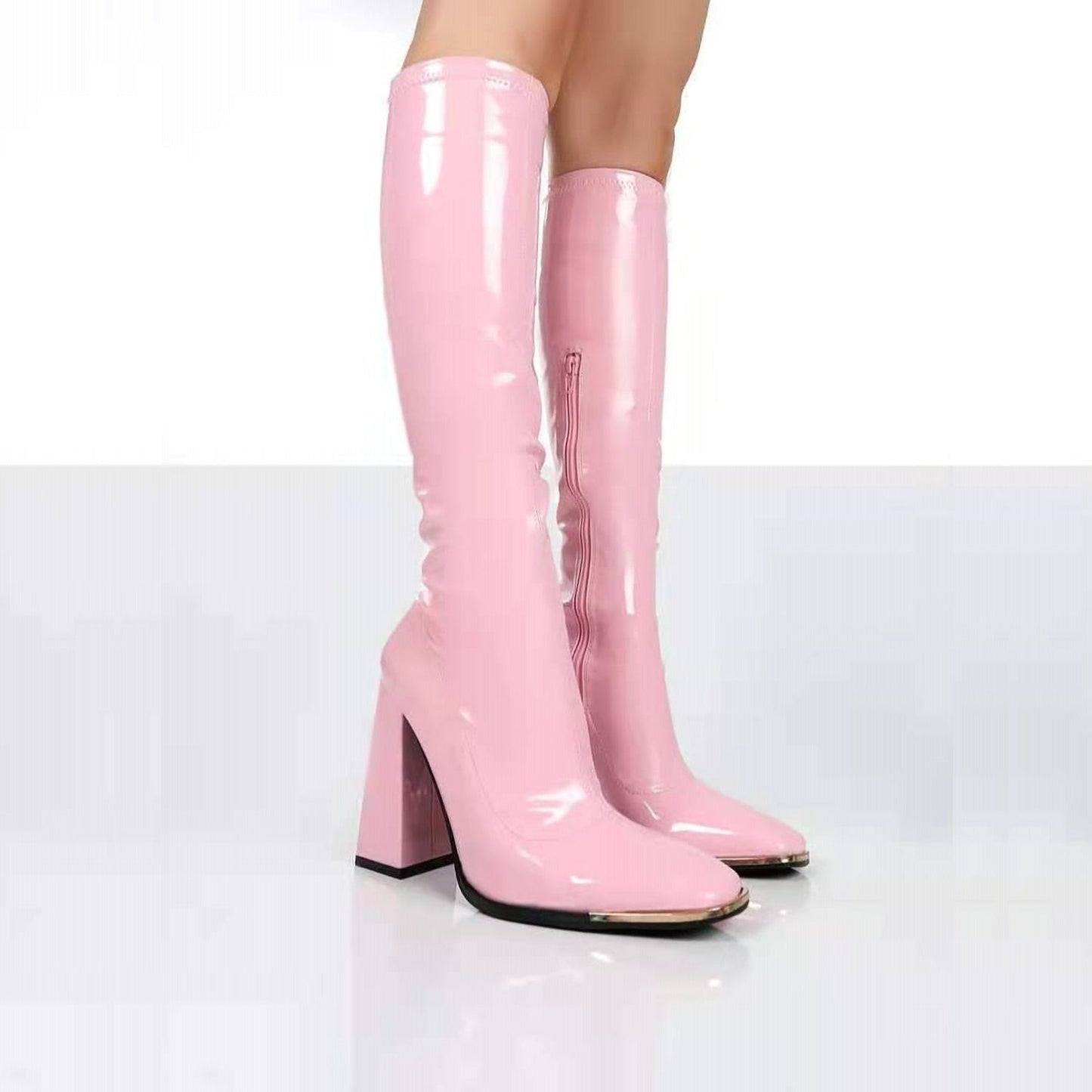 Crenzia | Elegante Lackstiefel mit Hochwertigem Absatz für Stilvolle Auftritte