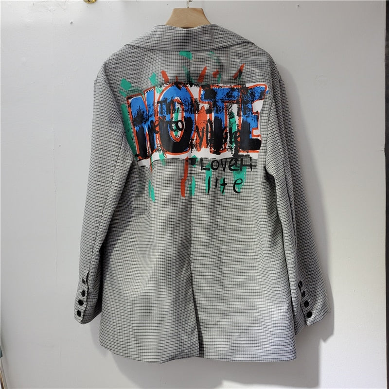 Jackiva | Oversized Blazer mit Schriftzug - Stilvolles Statement für Ihren Look