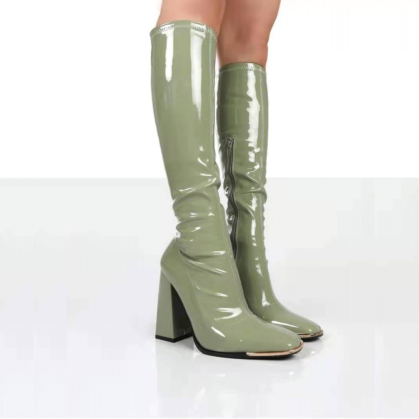 Crenzia | Elegante Lackstiefel mit Hochwertigem Absatz für Stilvolle Auftritte