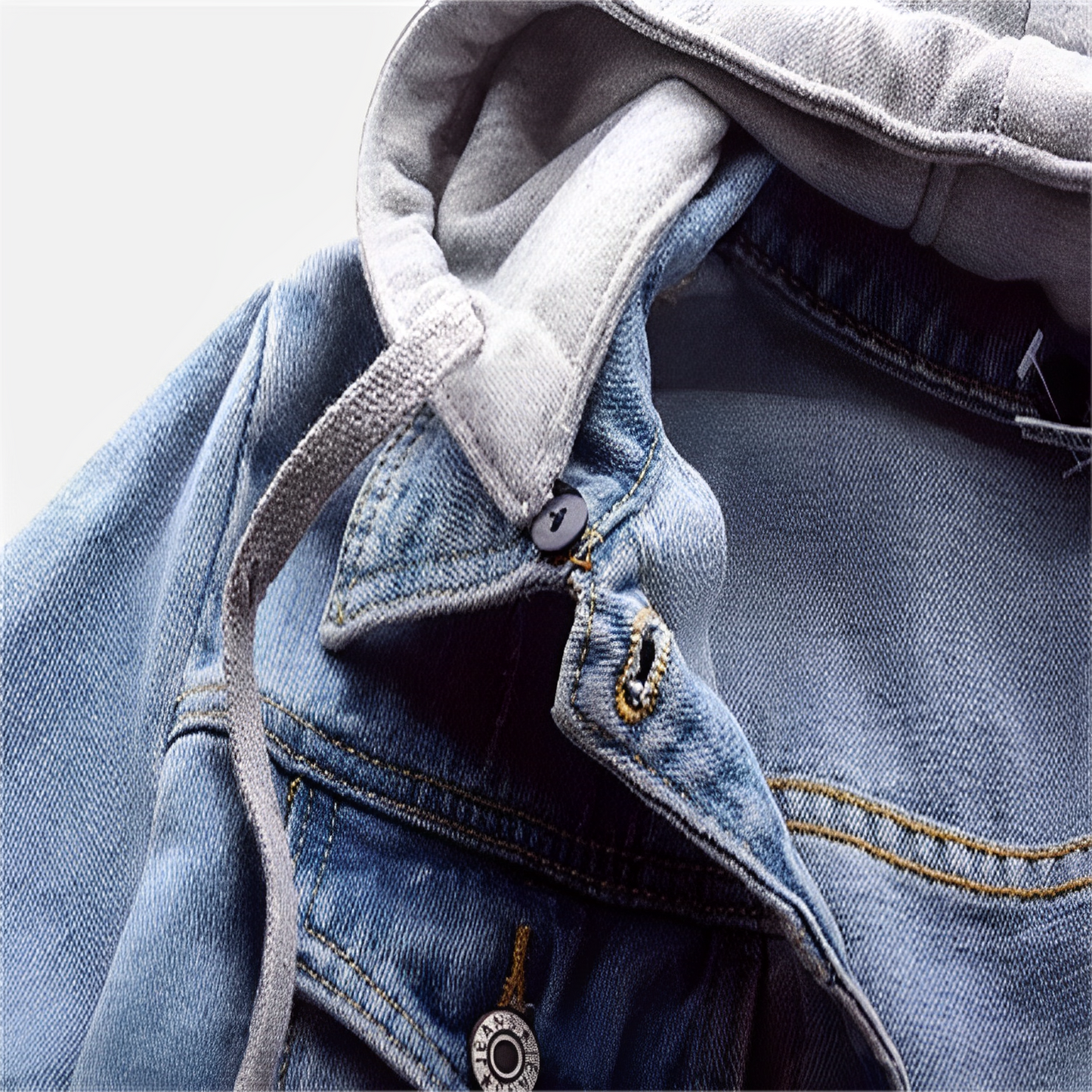 Denova | Elegante langärmelige Jeansjacke mit Kapuze