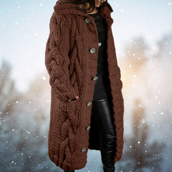 Glitzyra | Elegante Damen Strickjacke aus hochwertigem, dickem Gewebe