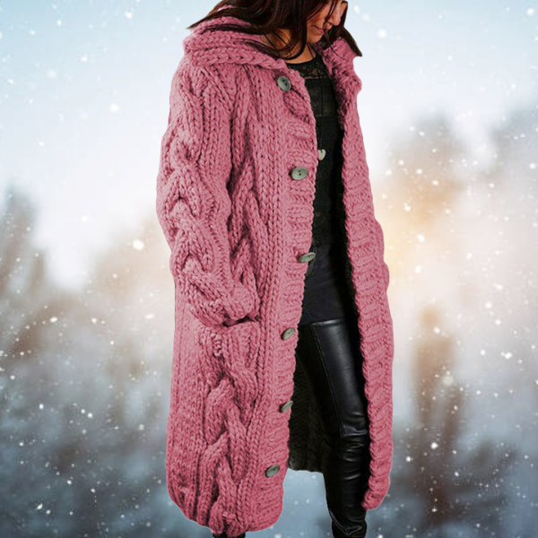 Glitzyra | Elegante Damen Strickjacke aus hochwertigem, dickem Gewebe