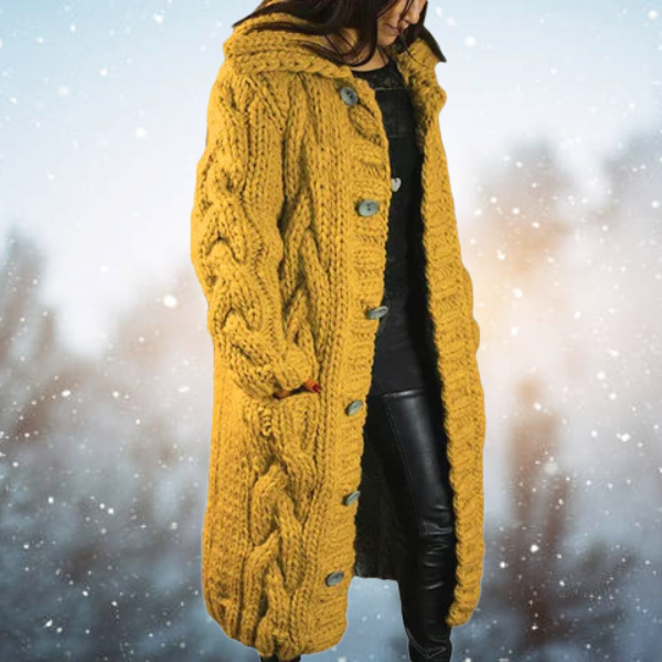 Glitzyra | Elegante Damen Strickjacke aus hochwertigem, dickem Gewebe