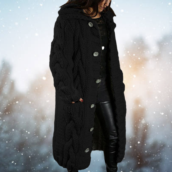 Glitzyra | Elegante Damen Strickjacke aus hochwertigem, dickem Gewebe
