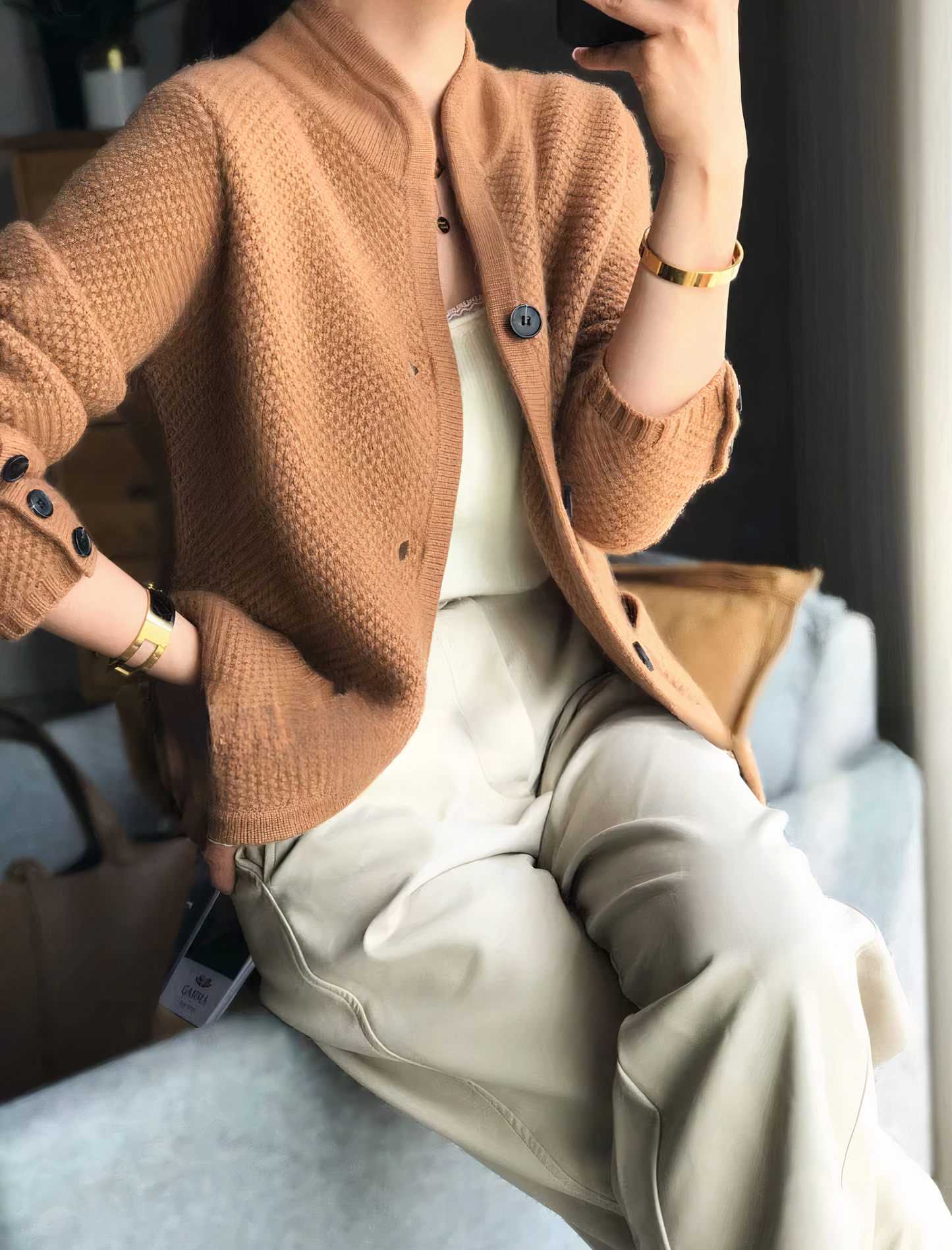 Rawden | Kaschmir Strickjacke mit Knopfleiste