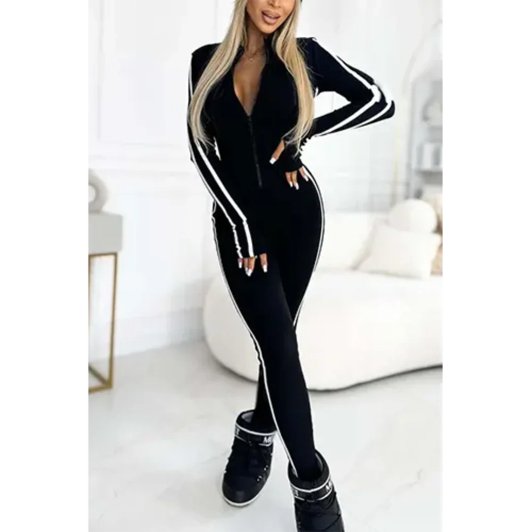 Luxe | Women's Slim Fit Jumpsuit mit Reißverschluss