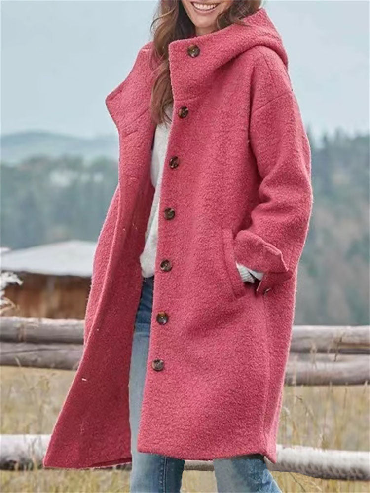 Enchanté | Hochwertiger Wollmantel mit Kapuze für Damen