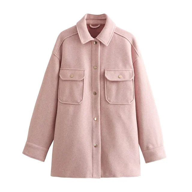 Aurora | Klassische Hemdjacke aus Wollmischung