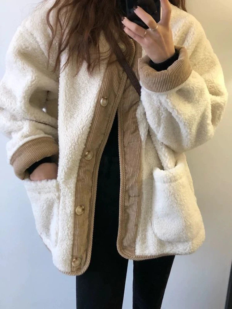 Sofia | Damen parka winterjacke im retro patchwork koreanischen stil