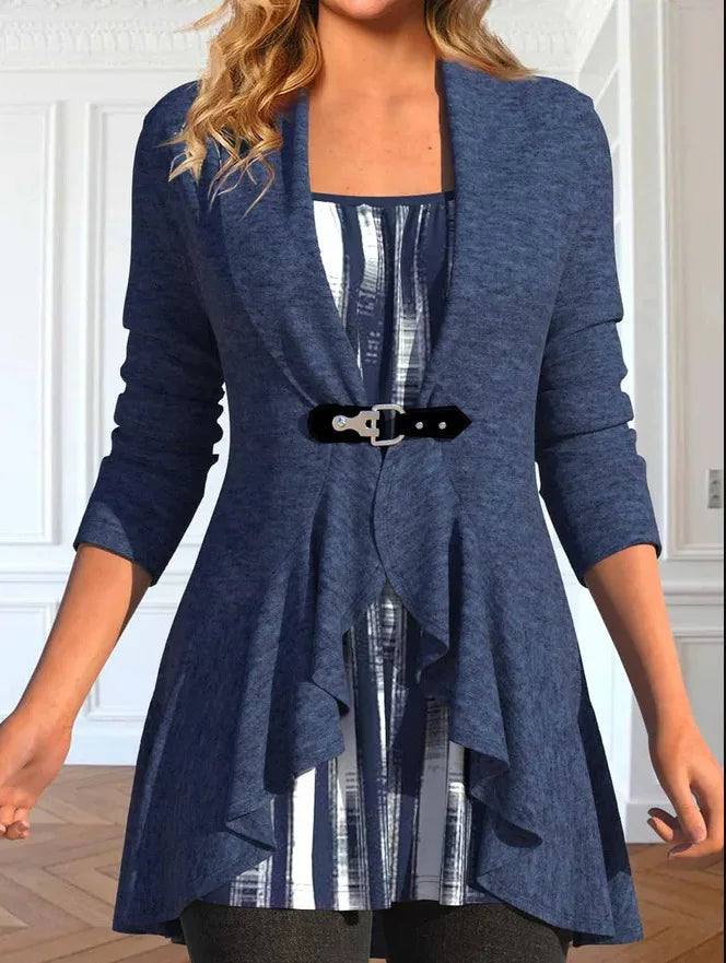 Arctica | Damen Cardigan mit Rüschen und Schnallenverschluss