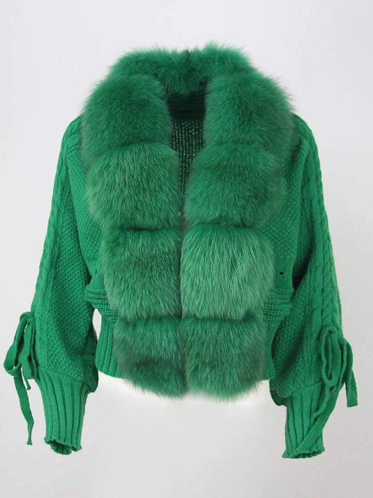 Puffera | Luxuriöser Wintermantel für Damen mit edlem Fuchsfellkragen