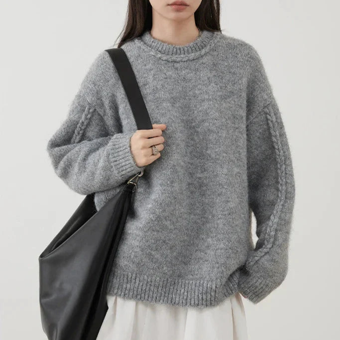 Gerippter Twist-Pullover aus Strick für Damen | Solstice™