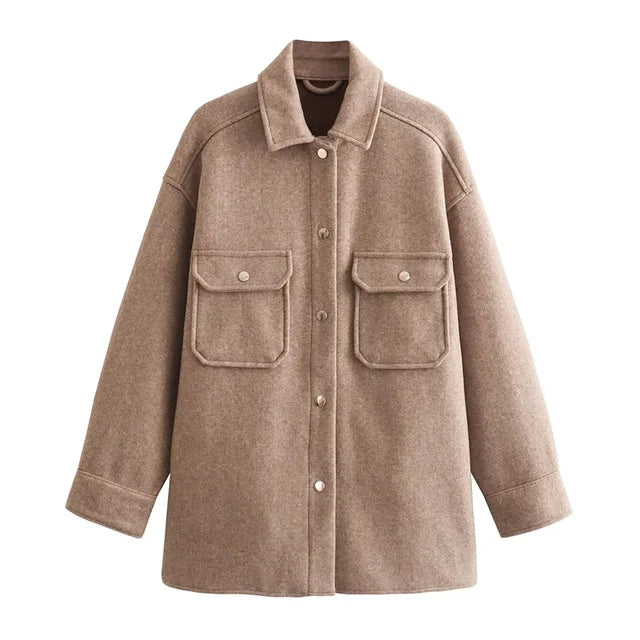 Aurora | Klassische Hemdjacke aus Wollmischung