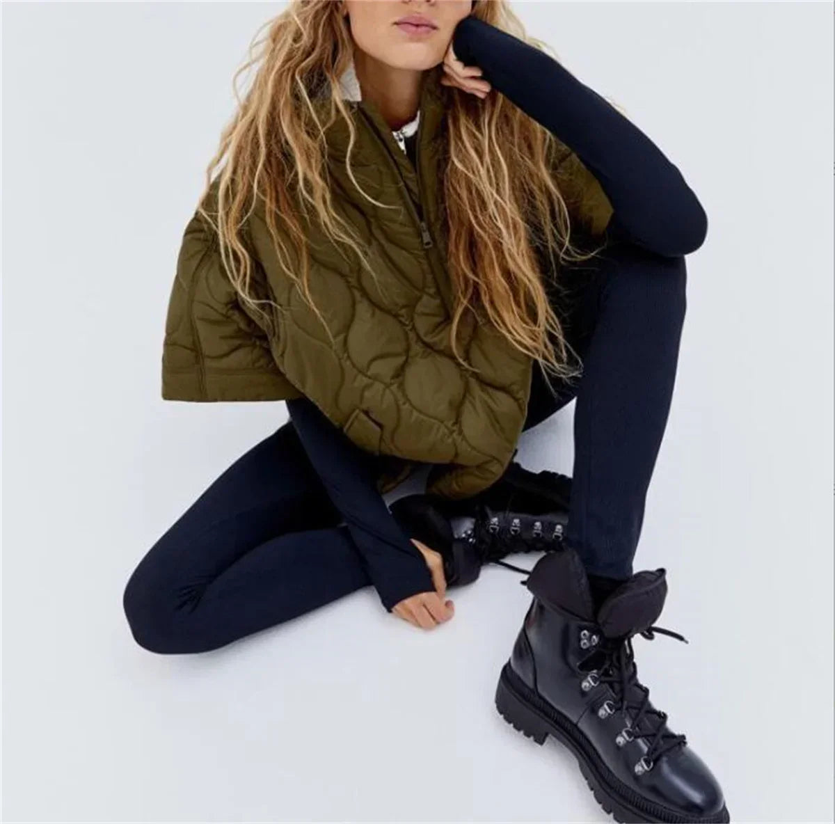 Flexi | Gefütterte Parka-Jacke mit Reißverschluss und Stehkragen