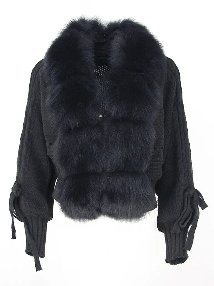 Puffera | Luxuriöser Wintermantel für Damen mit edlem Fuchsfellkragen