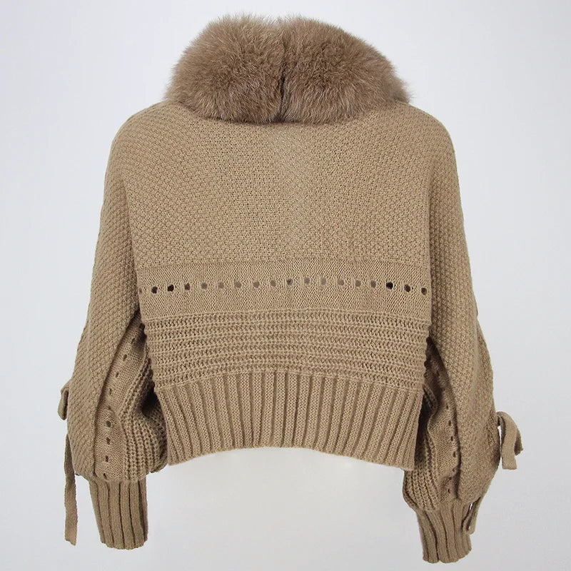 Puffera | Luxuriöser Wintermantel für Damen mit edlem Fuchsfellkragen