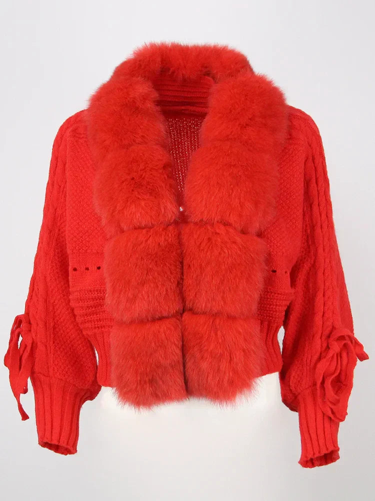 Puffera | Luxuriöser Wintermantel für Damen mit edlem Fuchsfellkragen