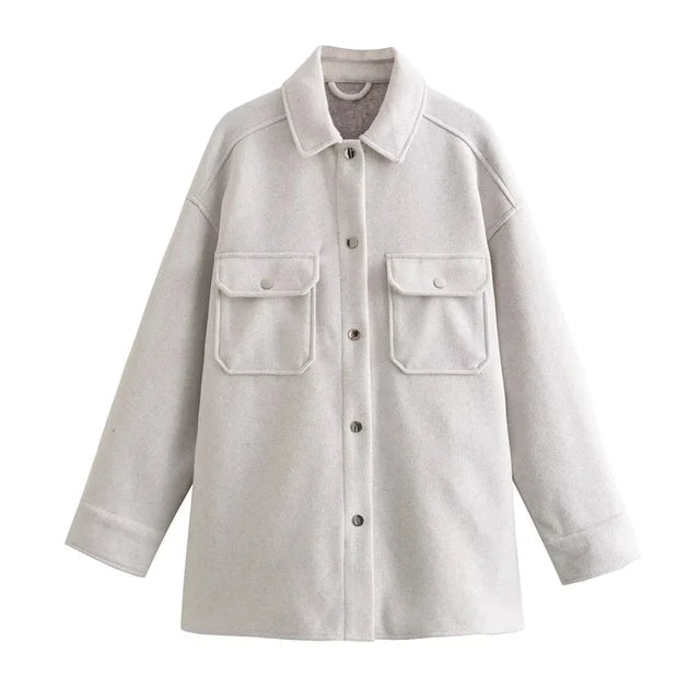 Aurora | Klassische Hemdjacke aus Wollmischung