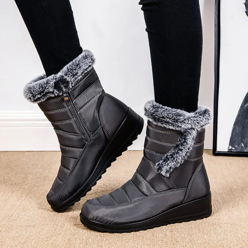 Wovena | Wasserdichte Damen-Stiefeletten mit Fleece-Futter und seitlichem Reißverschluss
