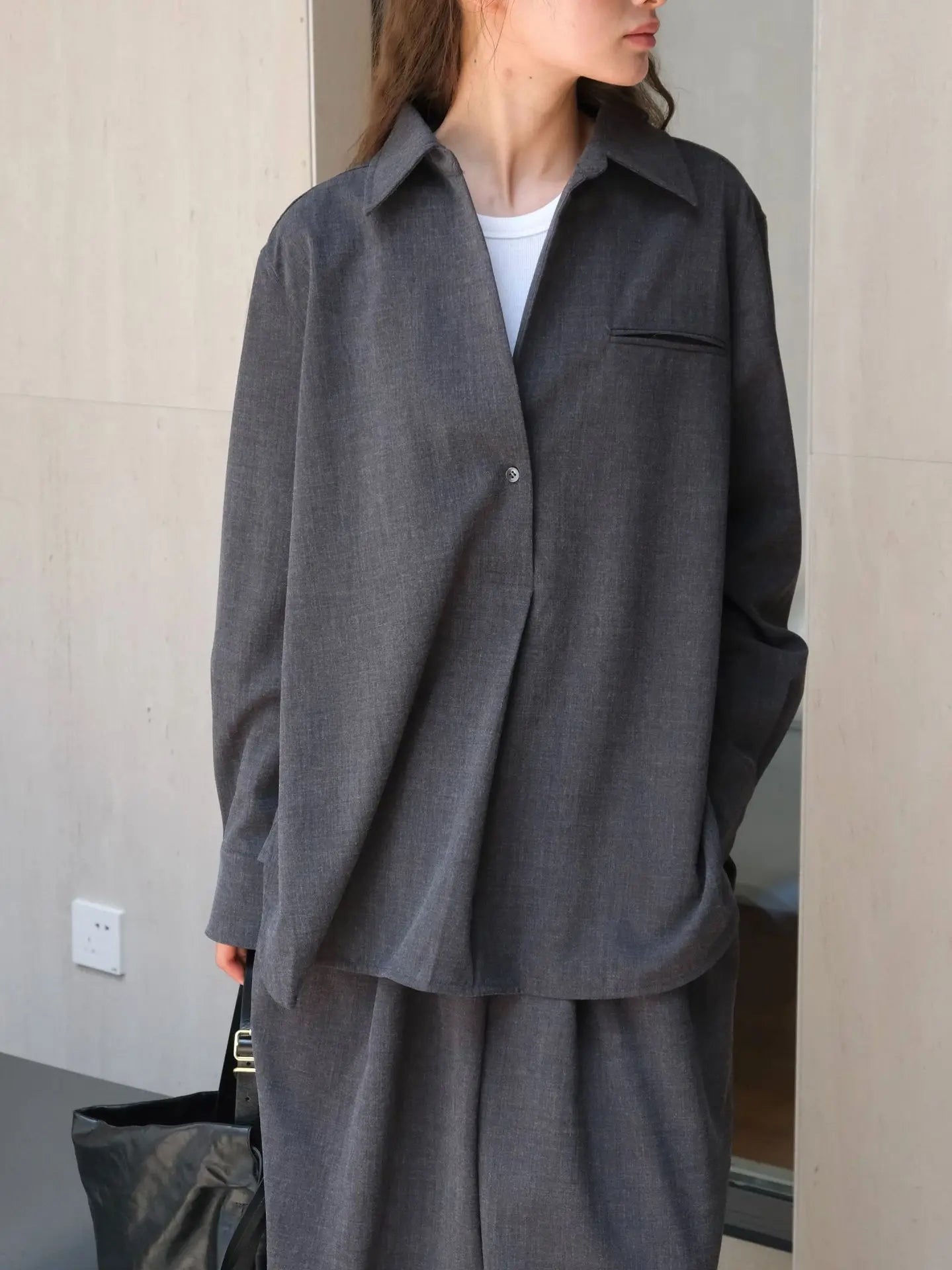 Elysian™ | Damen Herbst Bluse mit Kragen und langen Ärmeln