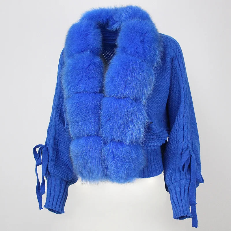 Puffera | Luxuriöser Wintermantel für Damen mit edlem Fuchsfellkragen