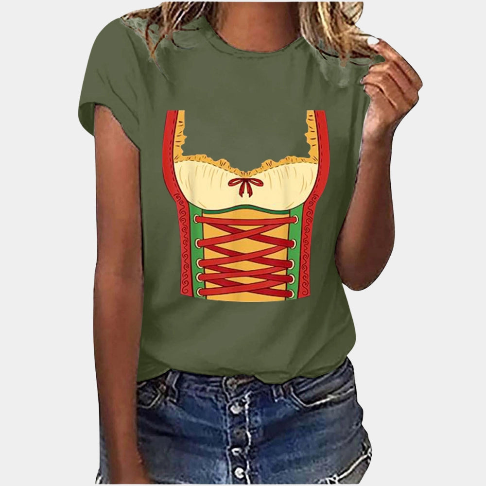 Craftré | Bold Orange Corset Graphic Tee | Party Style