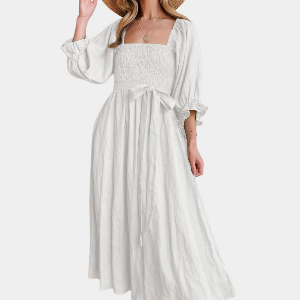 Whimsy | Schwarzes Midikleid mit Puffärmeln