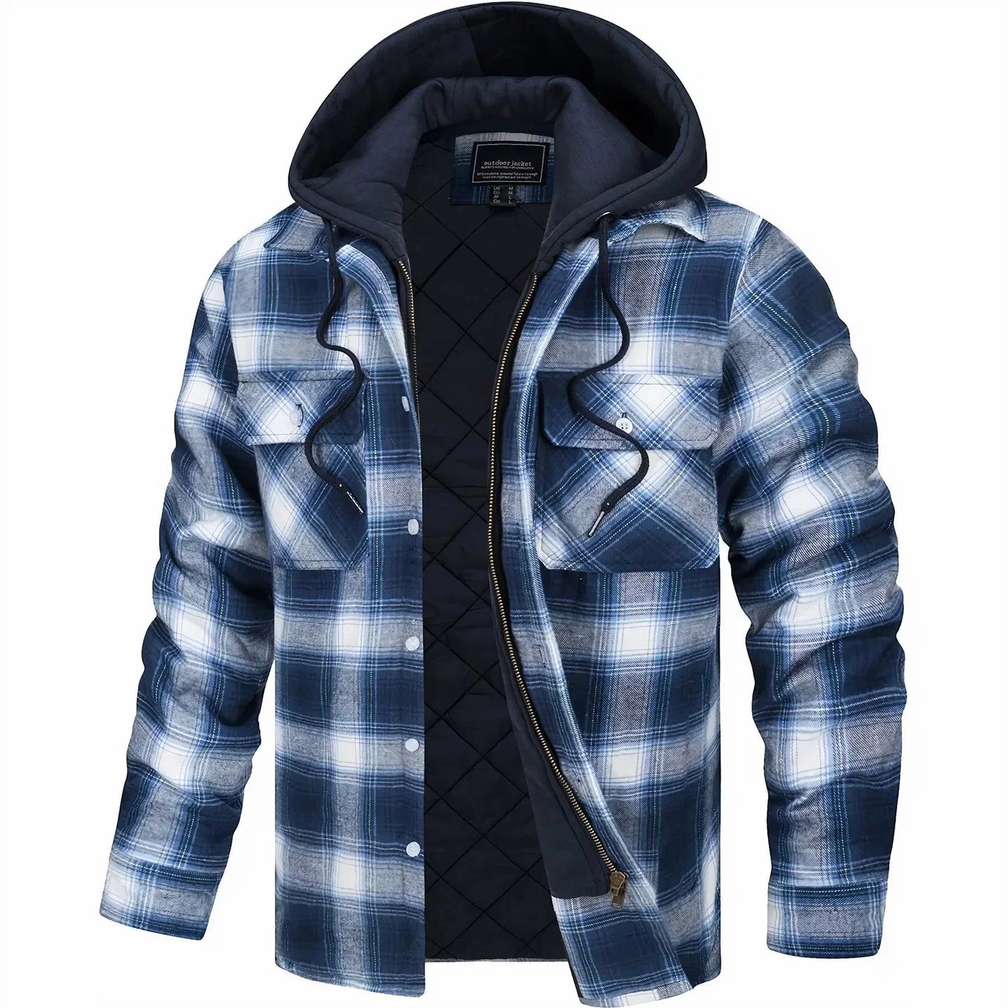 Mistify | Herren Karomuster Winterjacke mit Kapuze