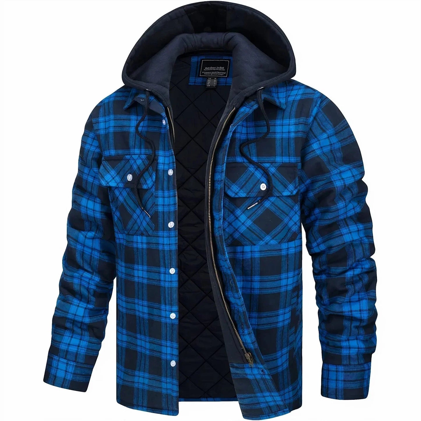 Mistify | Herren Karomuster Winterjacke mit Kapuze
