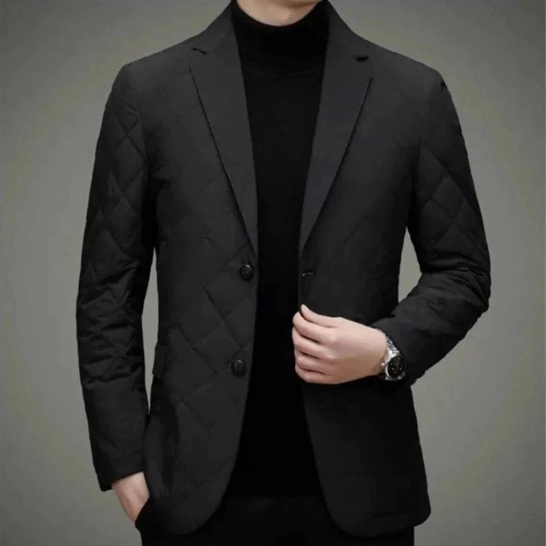 Eclipse Luxus Herren Diamond Black Quilted Blazer - Designer Mode