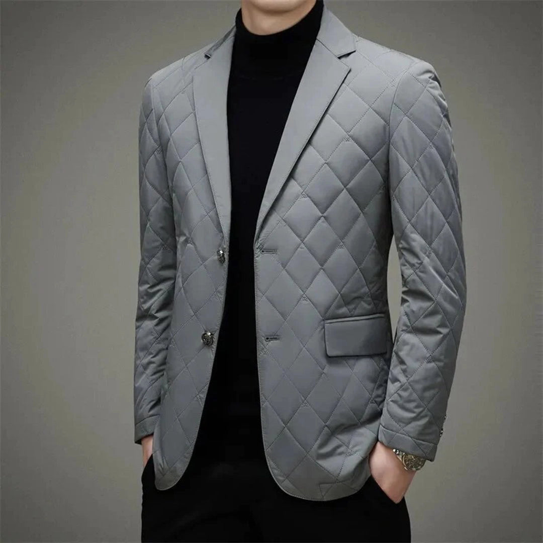 Eclipse Luxus Herren Diamond Black Quilted Blazer - Designer Mode