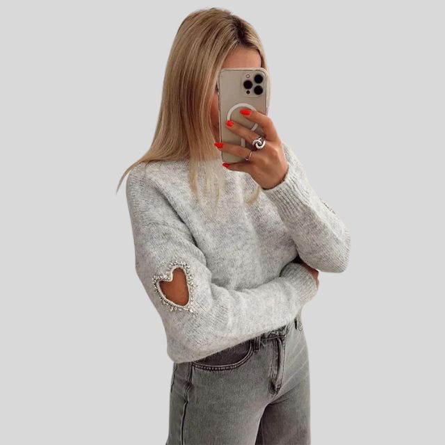 Frostwear | Kuscheliger Wollpullover mit Herzmuster