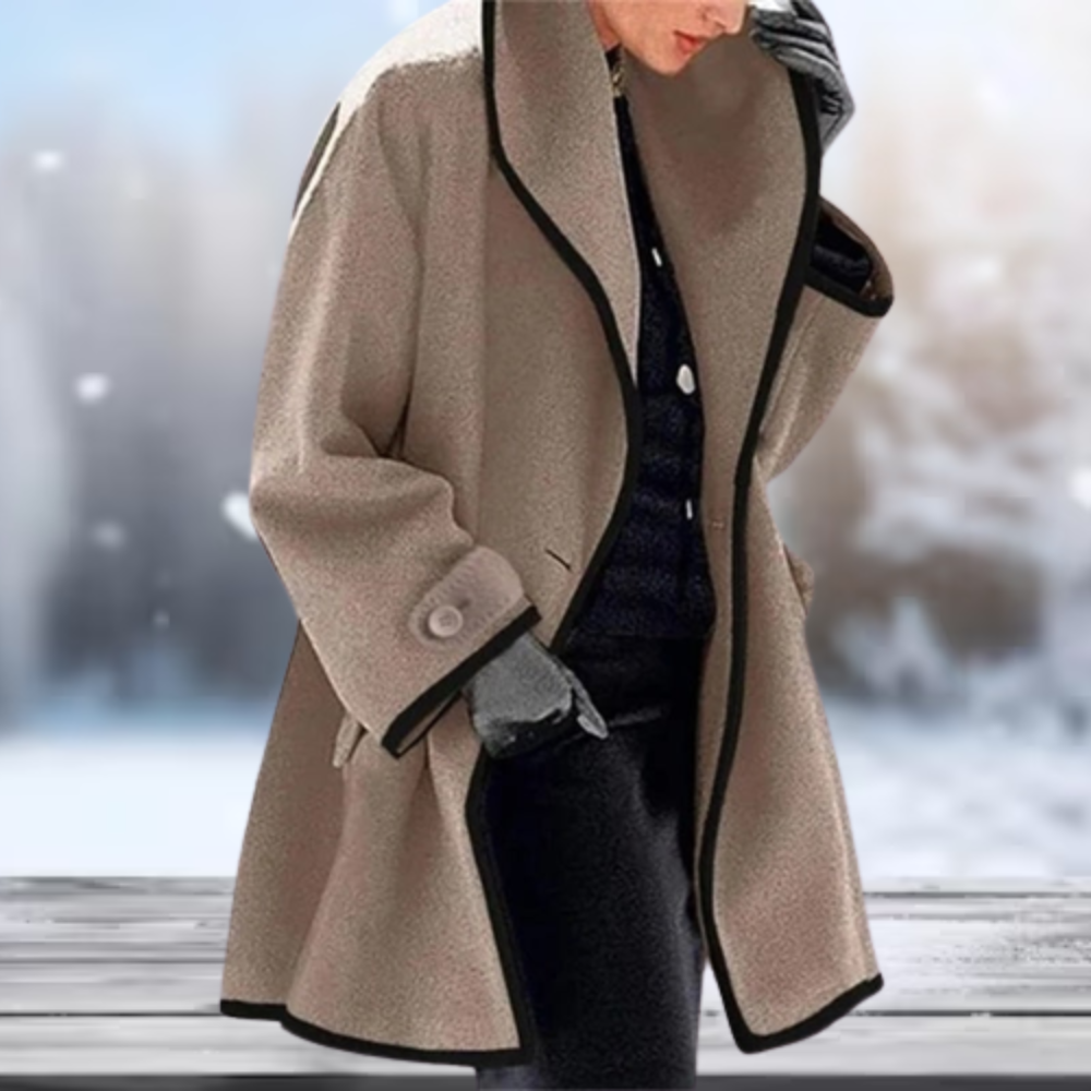 Denaro | Elegant und stilvoll Langer Wollmantel im Retro-Look