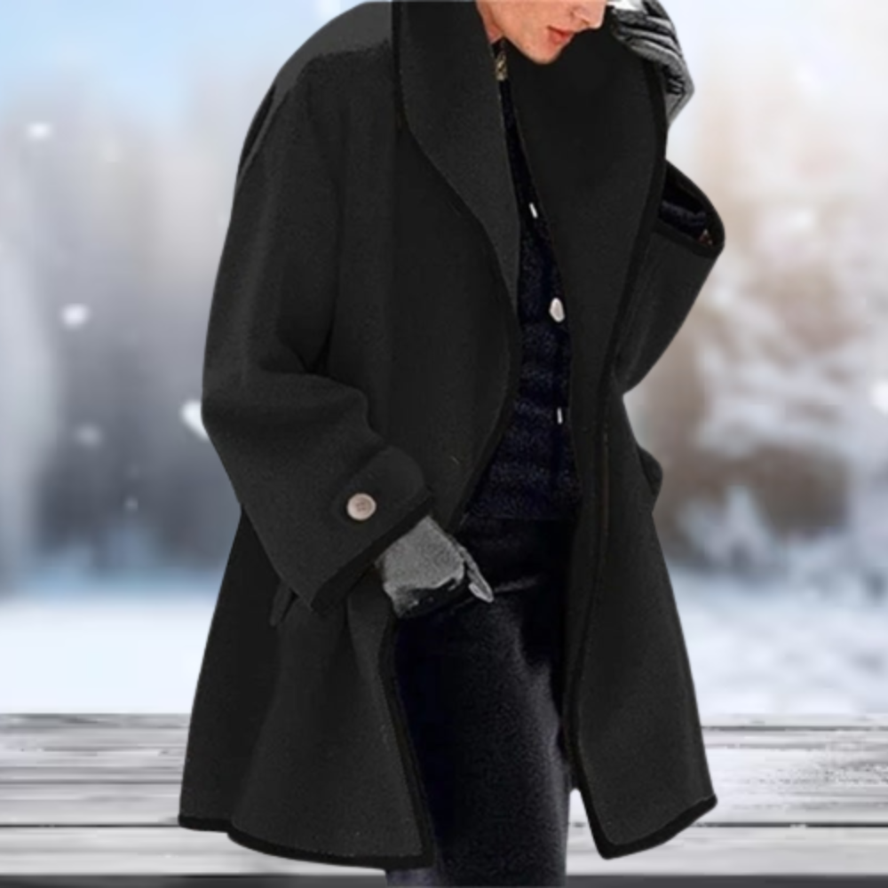 Denaro | Elegant und stilvoll Langer Wollmantel im Retro-Look