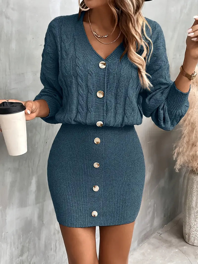 Silvory | Elegantes Bodycon-Kleid mit femininem V-Ausschnitt