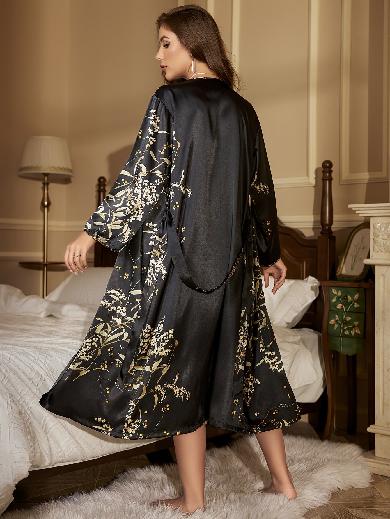 Silkéa | Stilvolles Damen-Pyjama-Set mit zartem Blumenmuster
