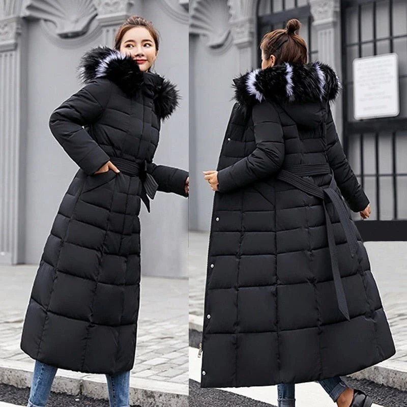 Arcticor | Elegante Damen-Steppjacke mit Kapuze | Langer Wintermantel