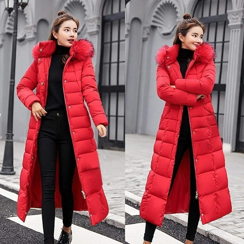 Arcticor | Elegante Damen-Steppjacke mit Kapuze | Langer Wintermantel