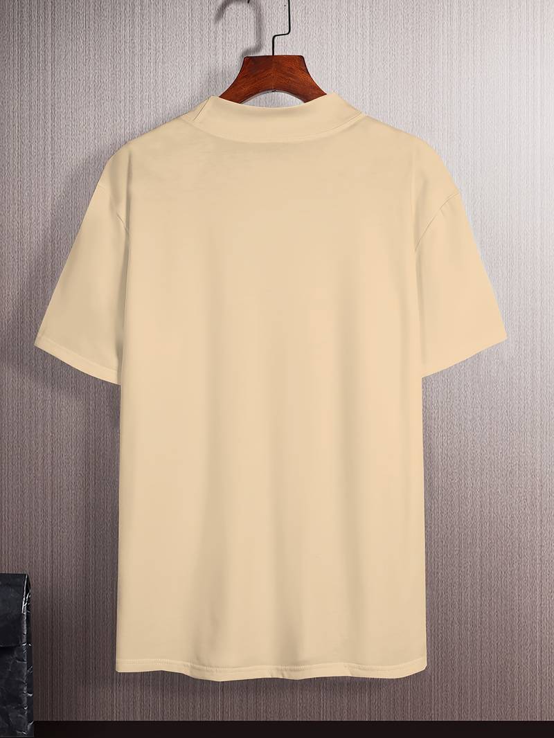 Glamora | Anspruchsvolles T-Shirt mit hohem Kragen und schmaler Passform