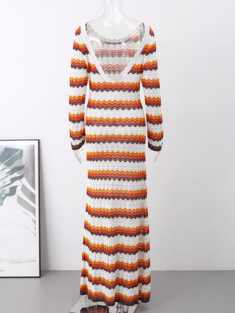 Serena | Schlank und stilvolles gestreiftes, figurbetontes Kleid