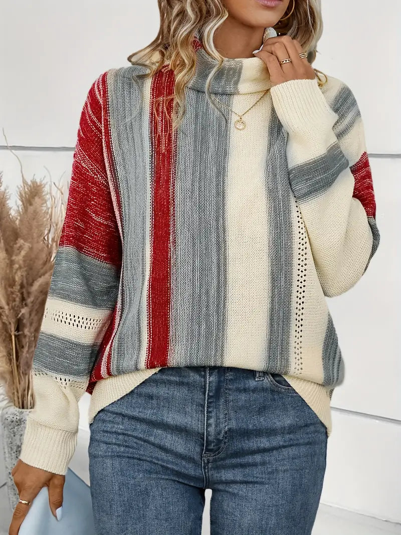 Eva |Pullover mit hohem Kragen aus Premiumgarn für mühelosen Stil