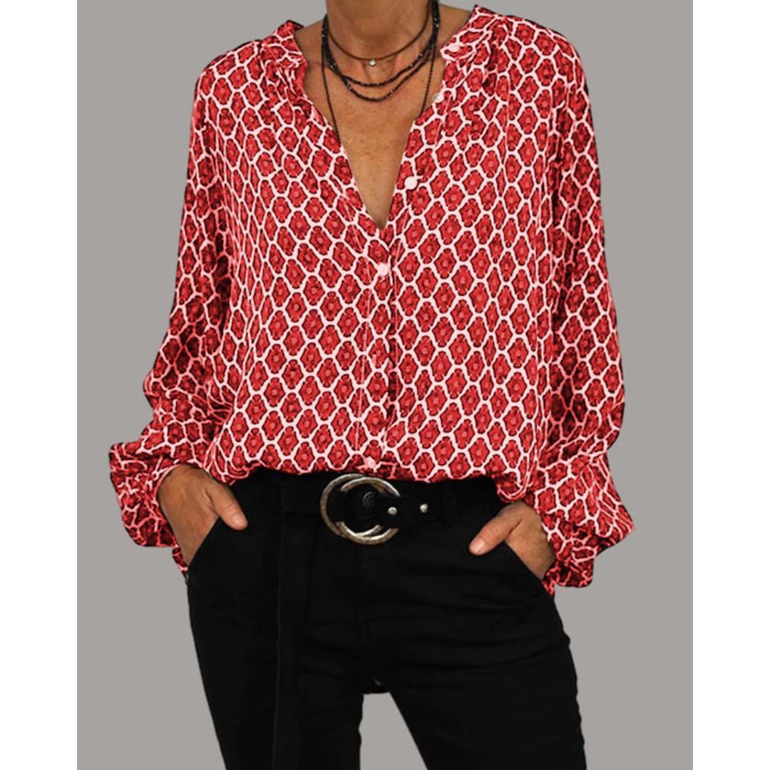 Cozyon | Elegante und stilvolle Bluse mit V-Ausschnitt