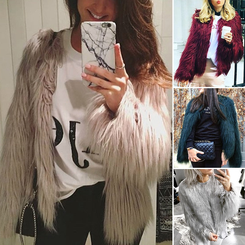Lunara | Luxuriöse Zottelige Pelzjacke für Damen