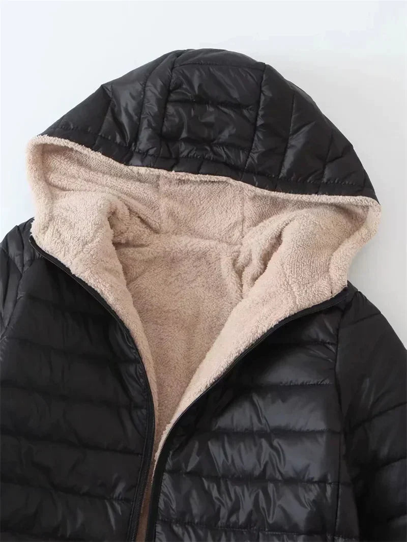 Fleecora | Fleecegefütterte Kapuzenjacke