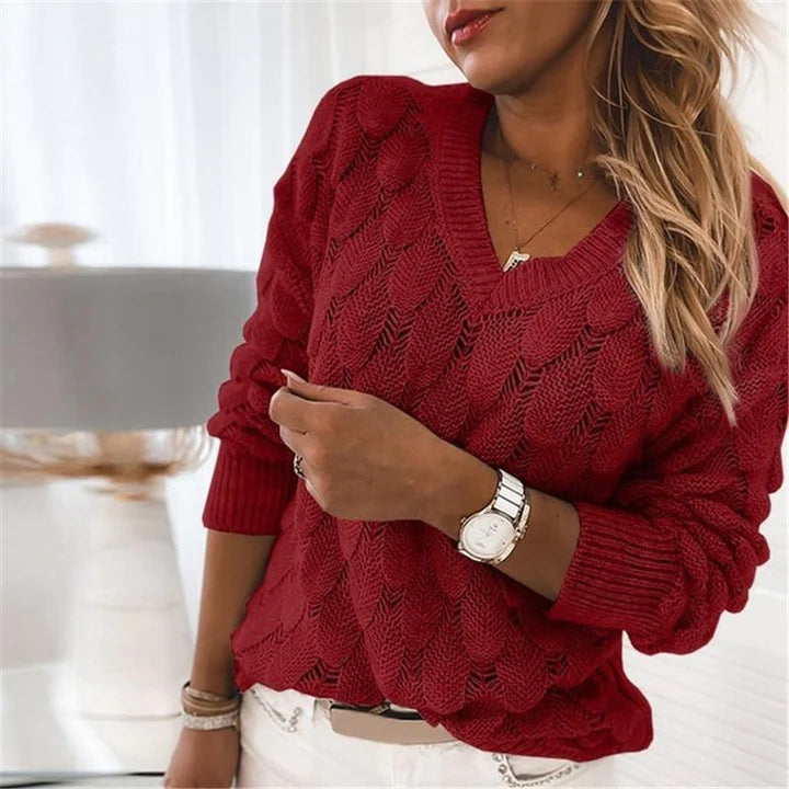 Glacier | Eleganter Damenpullover aus Strick mit V-Ausschnitt für jedes Outfit